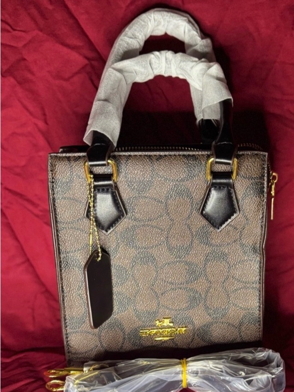 Brown Patterned Top-Handle Women's Tote